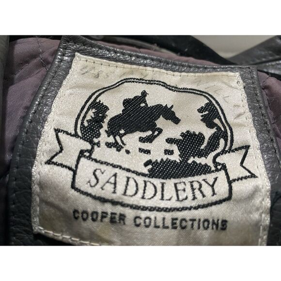SADDLERY Cooper Collection Leather Jacket Men Sz 38 Grey Side Pocket Elastic Hem - Picture 12 of 16